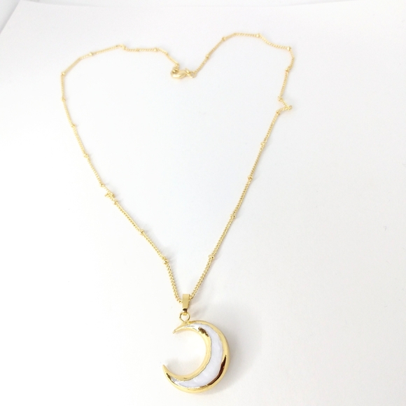 Jewelry - "Glinda the good witch" White Shell Moon Necklace